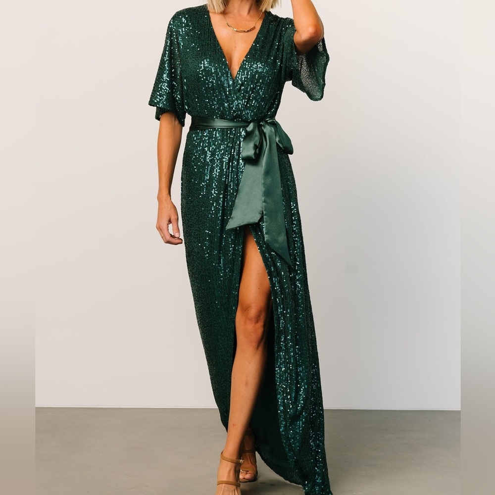 Emerald Mauricia Sequin Maxi Gown Baltic born